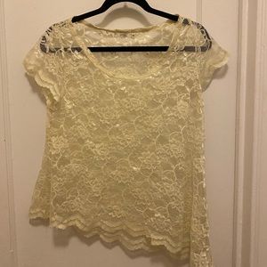 LF stores Millau lace asymmetrical tee shirt